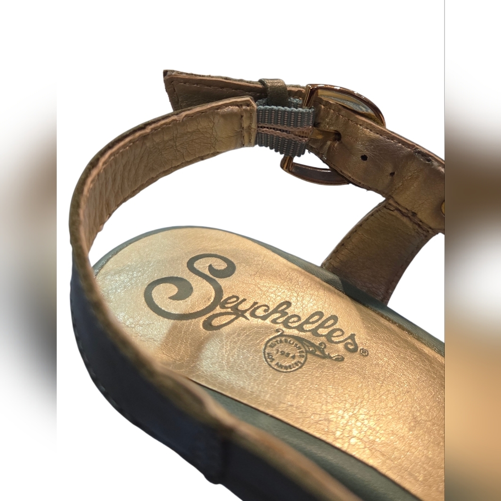 Seychelles - Olive Green Strappy Peep-toe Slingback 3" High Heels Sandals - Picture 6 of 10